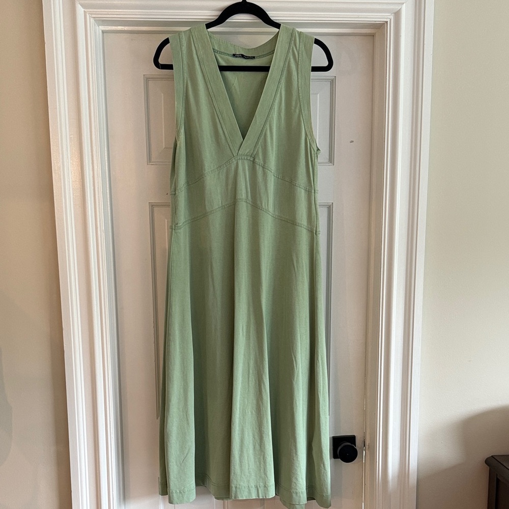 Zara Green Sleeveless Dress
